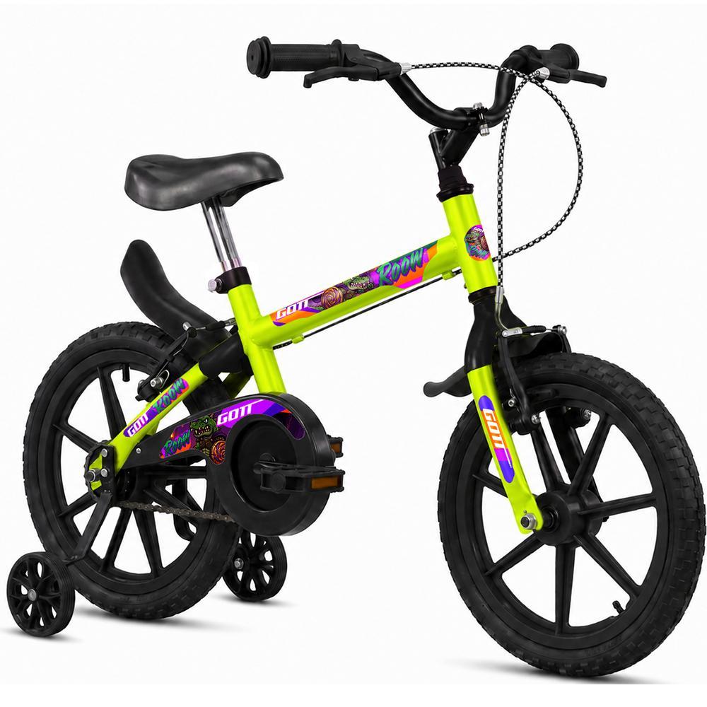 Bicicleta Aro 16 Infantil Gott Bike Roow Menino Com Rodinha Freio V Brake