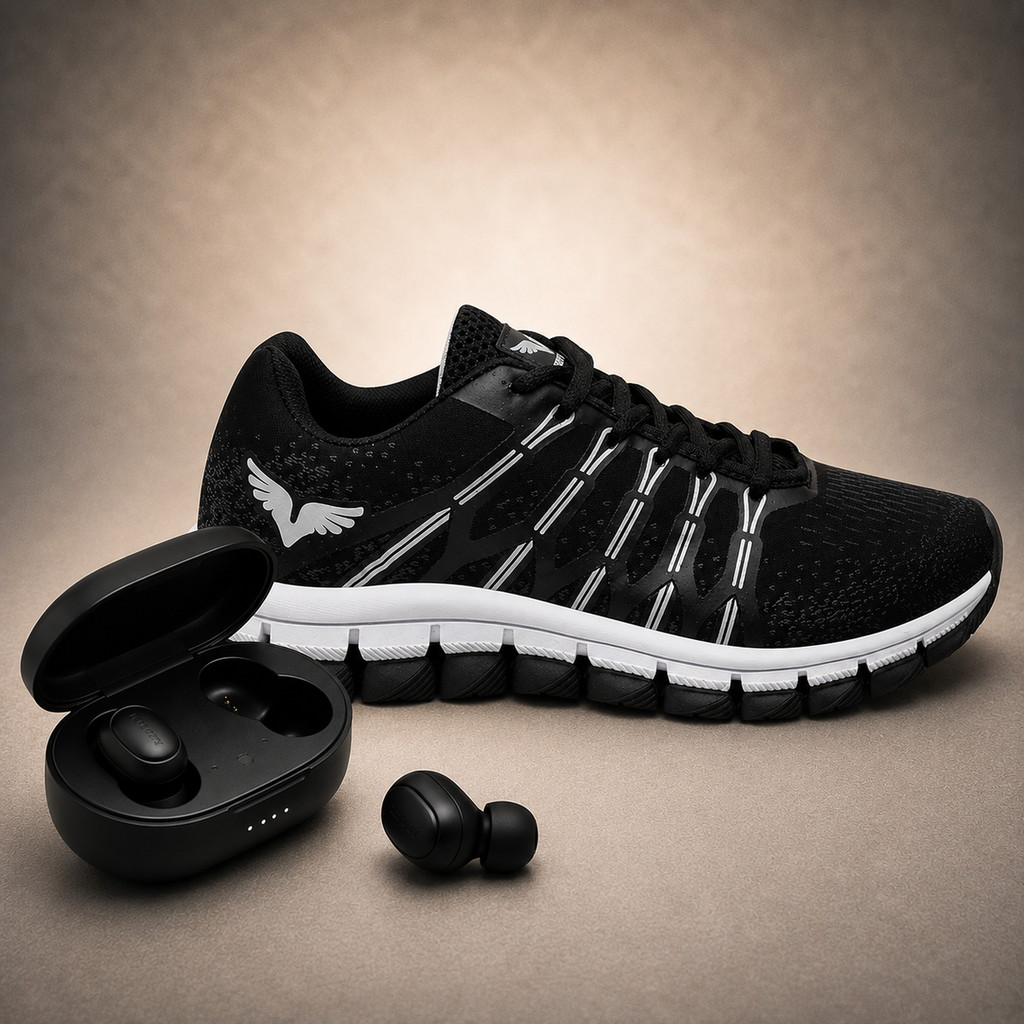Tênis Esportivo Treino Academia Unissex Running Confortável + Fone Bluetooth