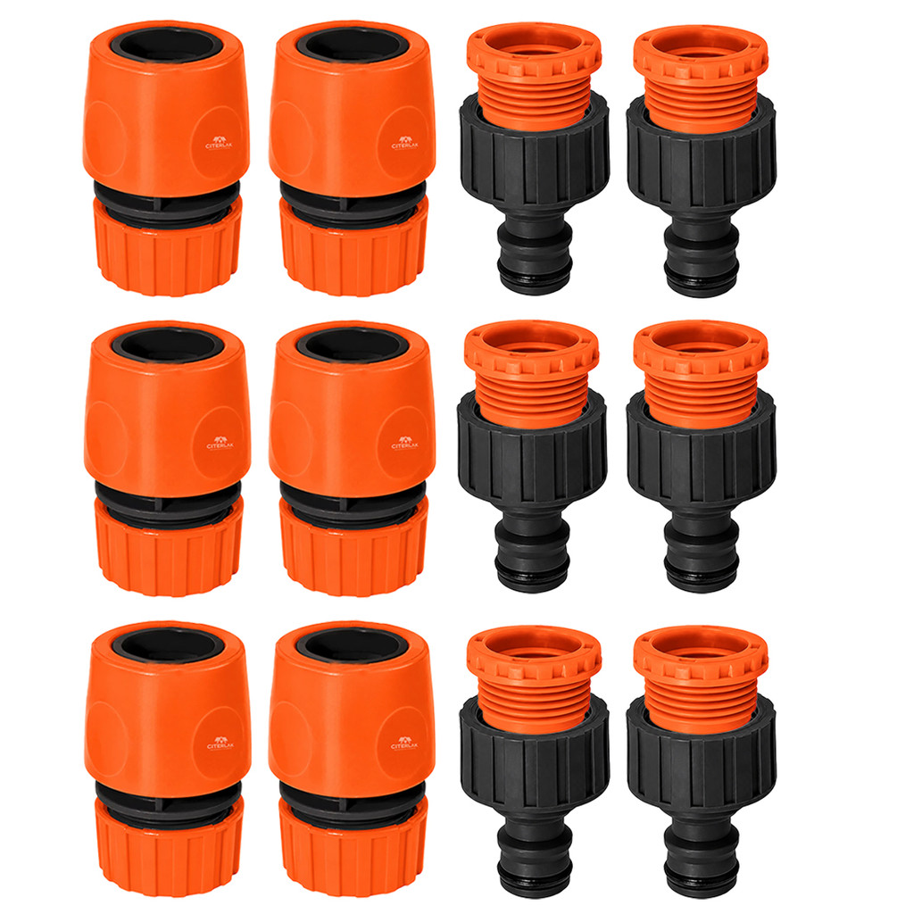 Kit 6 Adaptadores Torneira + 6 Engates Rápidos Linha Premium Para Mangueiras e Lavadoras