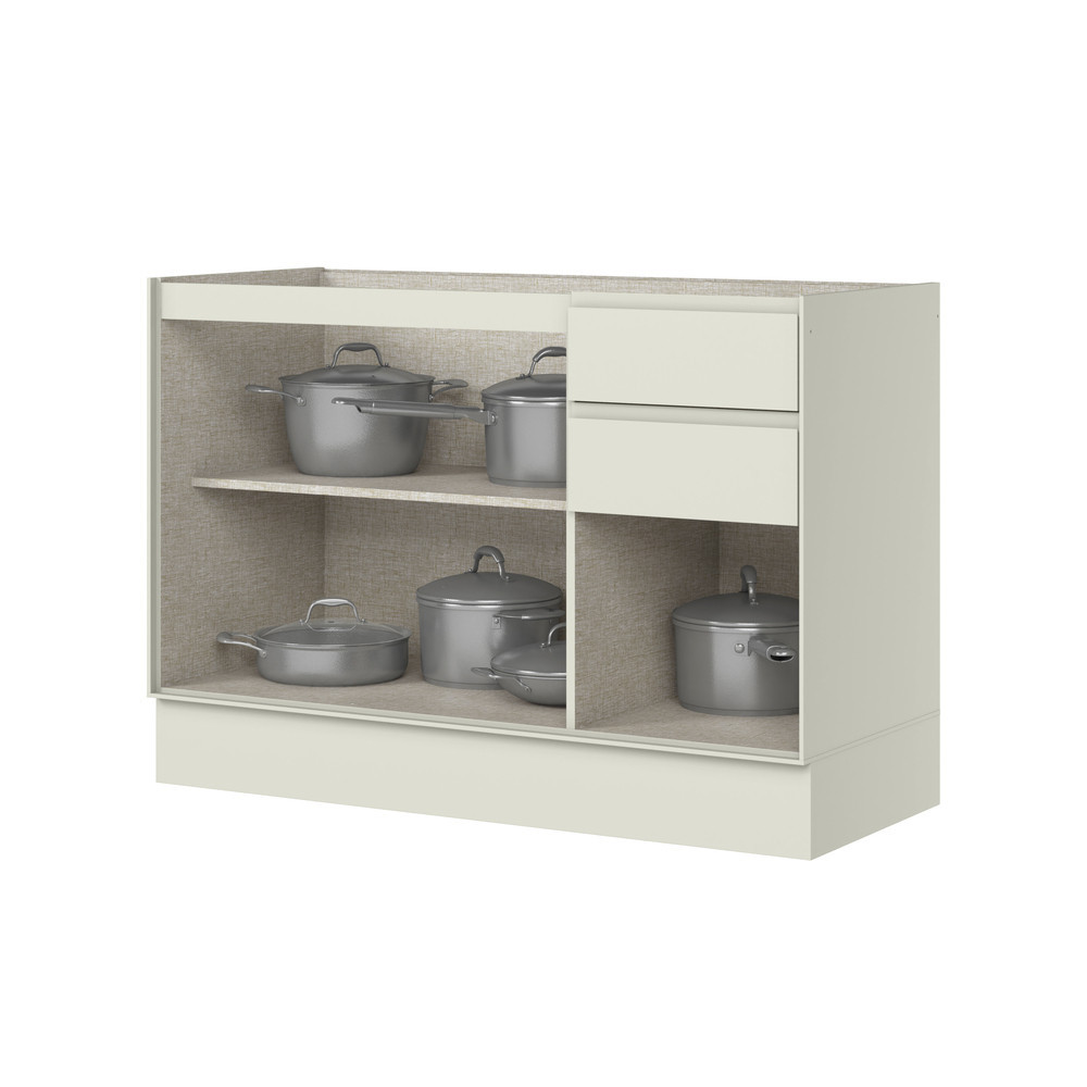 Balcão Pia 3 Portas 2 Gavetas 120Cm 100% Mdf Fineze Henn — imagem 2 de 2