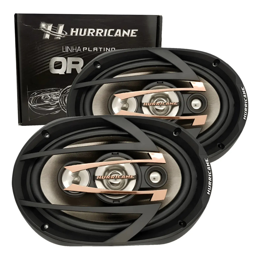 Par Alto Falante 6x9 300w Hurricane Qr69 Com Grade De Proteção