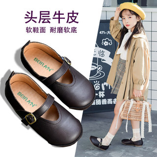 Crianças Retro sapatos de couro meninas coreano princesa sapatos faculdade couro genuíno primavera outono estilo único s