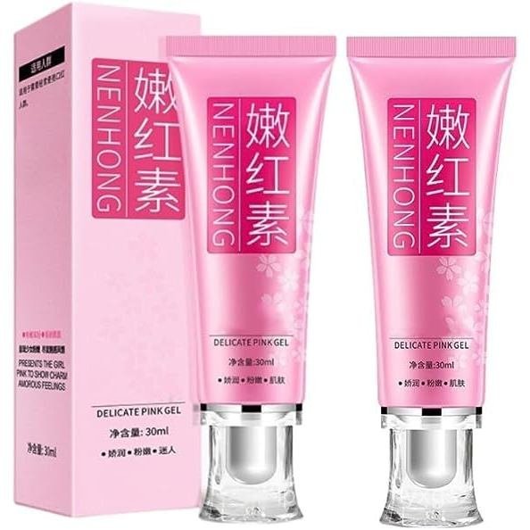 2 Peças Gel Íntimo Rosa para Lábios, Rosto, Corpo, Axilas e Partes Íntimas 30ml, para Áreas Íntimas Rosadas,