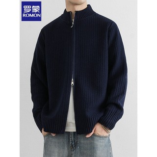 Lomon Cardigan camisola jaqueta masculina outono inverno novo estilo duplo zíper All-Match malhas americano gola alta me