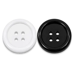Kit Botão 15mm 4 Furos Branco ou Preto Ideal para Roupas Costura Moda e Artesanato
