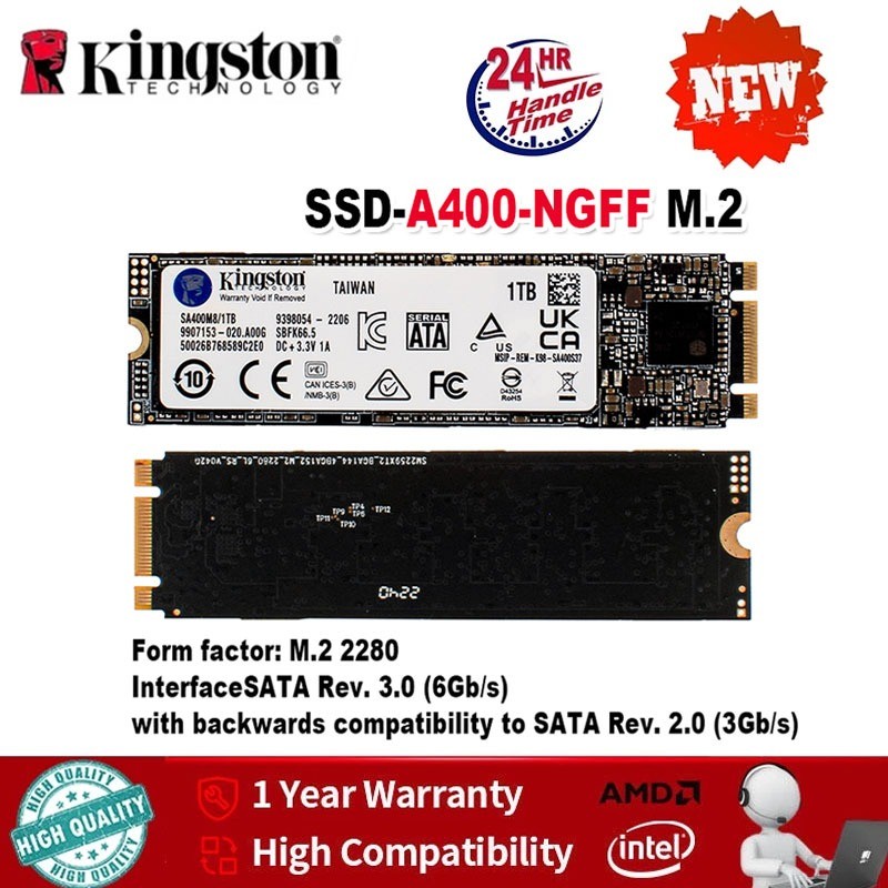 Kingston A400-NGFF SSD M . 2 2280 Unidades De Estado Sólido Internas 2TB 1TB 480G 240G 120G SSDs SATA Disco Rígido Para
