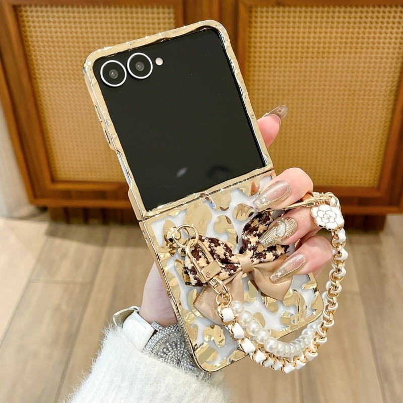 Ondas De Água Banhado A Leopardo Nó Textura Embalagem Para Samsung Galaxy Z Flip