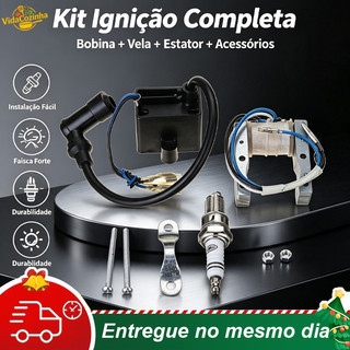 Kit Bobina Magneto, CDI e Vela para Bicicleta Motorizada Modelo  Motores 49cc e 80cc Peças de Ignição