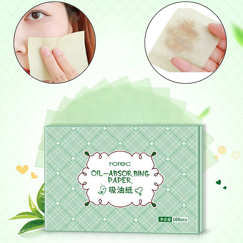 100 folhas de papel absorvente de óleo facial/papel para controle de oleosidade facial/papel absorvente de óleo facial