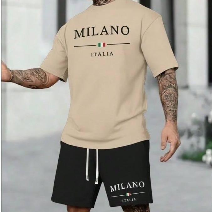 Conjunto Camisa Masculina Algodão + Short Tectel Elastano Kit Camisa + Bermuda Moda Verão Exclusiva