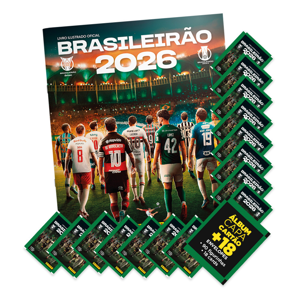 Brasileirão 2026 Álbum Capa Mole+18 Envelopes (90 Fig/18crd)