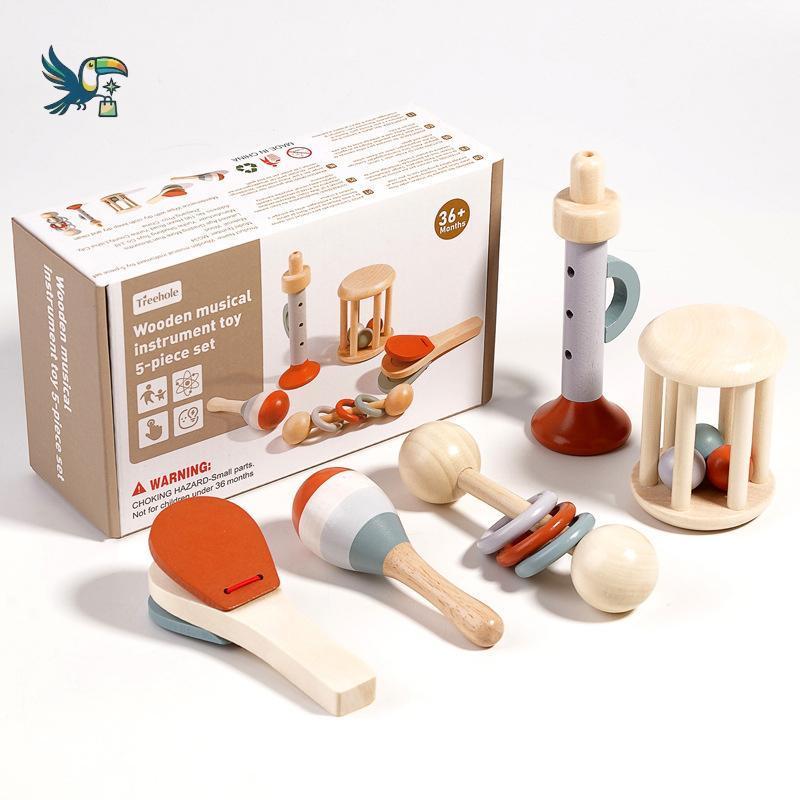 5 Pçs Instrumentos Musicais Do Bebê Chocalho Sensorial Brinquedos Educativos Precoces Montessori Presentes De Aniversári