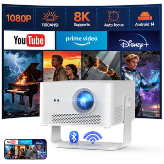 Magcubic Smart Projetor HY450Max 1100 ANSI Android 14 Foco Automático Native 1080P Alto-falante de 15W Home Theater
