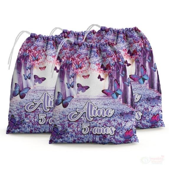 Kit 30 Jardim Encantado Lilás  Lembrancinha Personalizada para Festa Infantil Aniversário e Eventos (15x20)