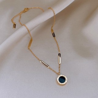 Colar romano feminino 2026 novo estilo nicho luz luxo High-End sentimento 18k ouro clavícula camisola corrente titânio a