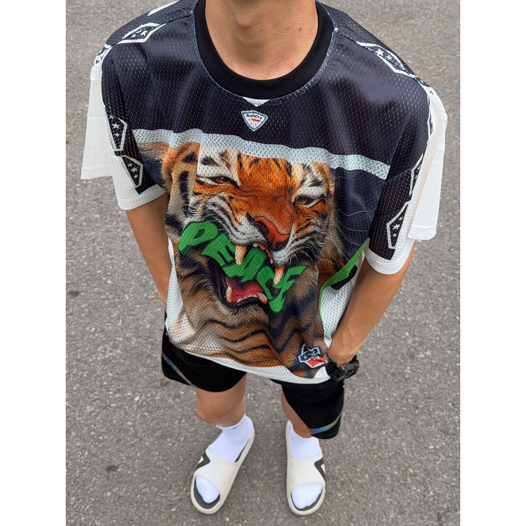 UBCG Tiger PEACE Street Jersey 26 Primavera Verão Novo Produto Europeu Americano Impressão Digital Respirável Camiseta d