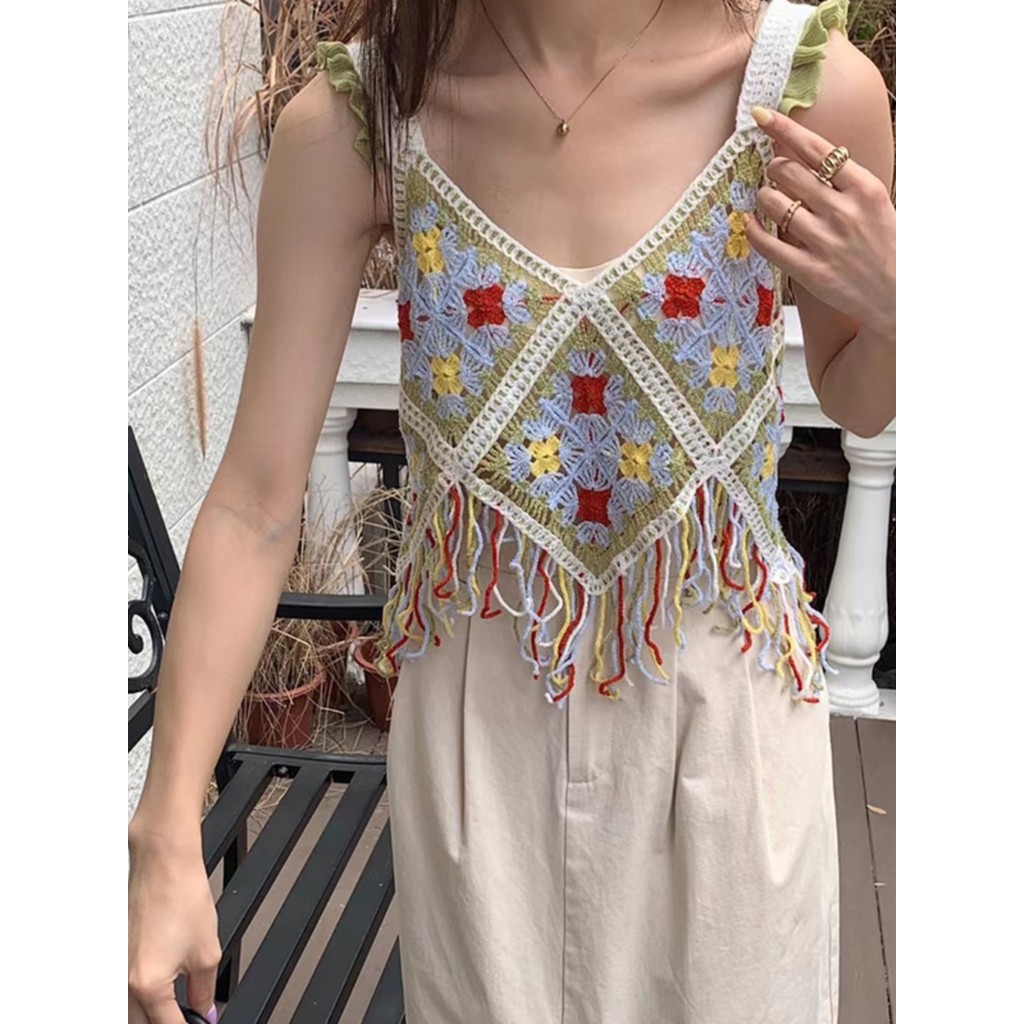 Retro estilo chinês novo estilo 2025 retro oco colete feminino bainha Design sentir nicho único bordado estilingue colet