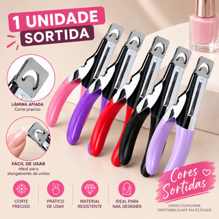 Cortador de Tips para Unhas 1 Unidade Cor Sortida para Alongamento Nail Design