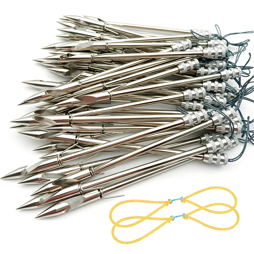 Seta De Estilingue Para Pesca 10 Unidades Aço Inoxidável 14cm Com 2 Elástico De Reposição