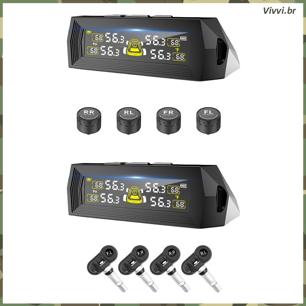 Sistema Inteligente De Pressão De Pneus RV Com Energia Dupla USB Solar E Sensores Externos Para SUVs Caminhões _VVI