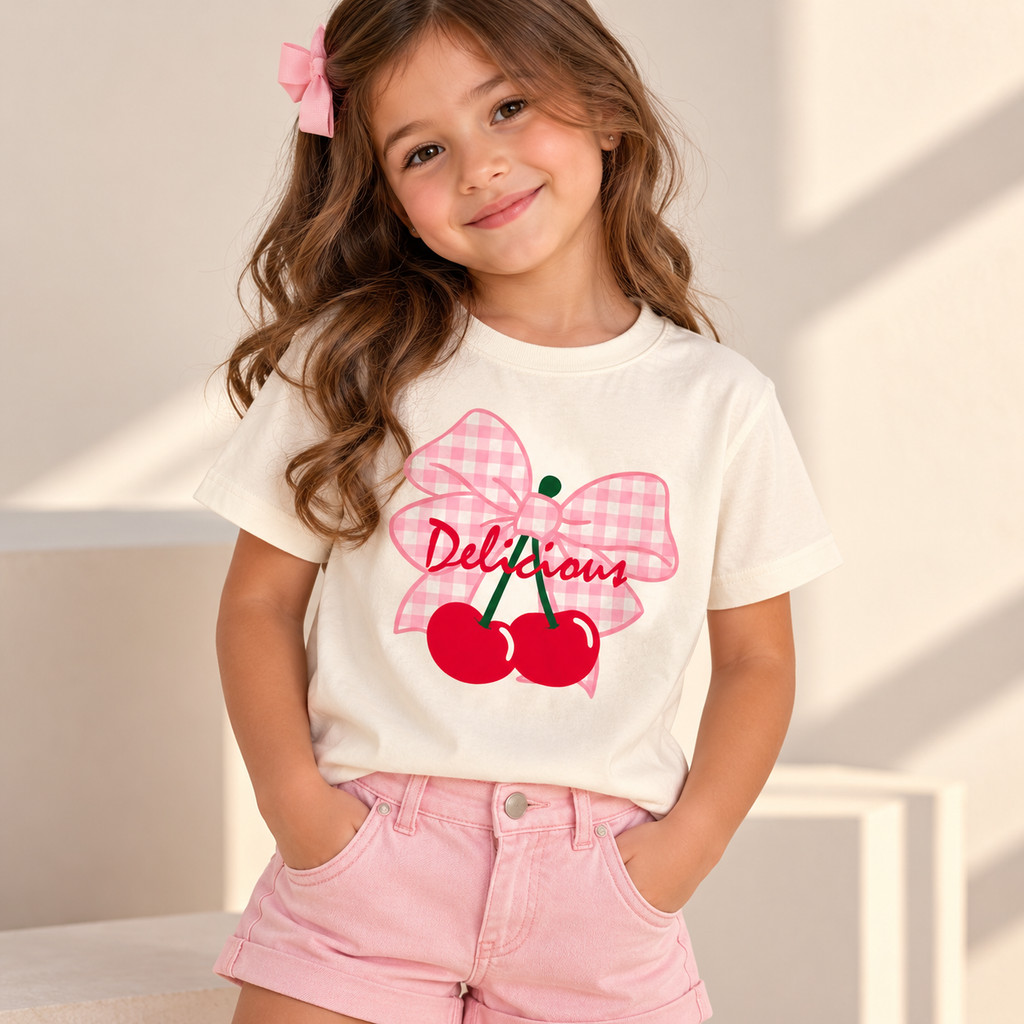 Camiseta Feminina Infantil Estampa Laço 100% Algodão Premium Menina Fashion Blogueirinha Confortável