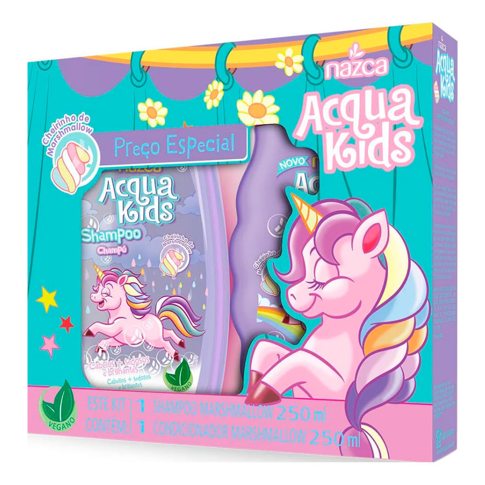 Kit Shampoo e Condicionador Acqua Kids Marshmallow 250ml cada