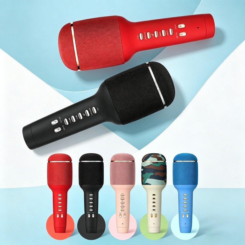 Microfone Karaoke Bluetooth Sem Fio Xtrad WS-900 Caixa de Som Redução de Ruído Portátil