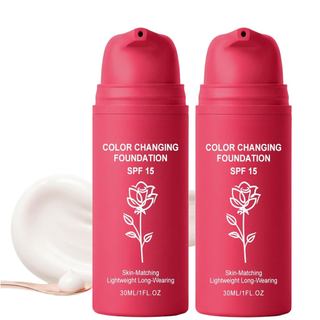 Base de Maquiagem que Muda de Cor para Peles Maduras, Adaptável à Cor (2PCS) | Fórmula hidratante e leve com FPS 15, aca