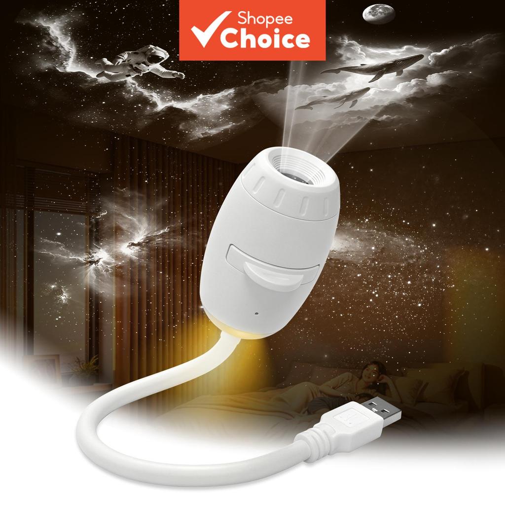 Novo Projetor de Mini Galáxia de Estrelas 2 em 1 com Luz Noturna USB, 12 filmes, luz ambiente estrelada para decoração