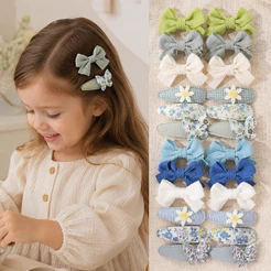 1 Conjunto Crianças Arco Grampos De Cabelo Artesanal Meninas Acessórios Para O Completo Envolto Borda Sem Machucar Princ