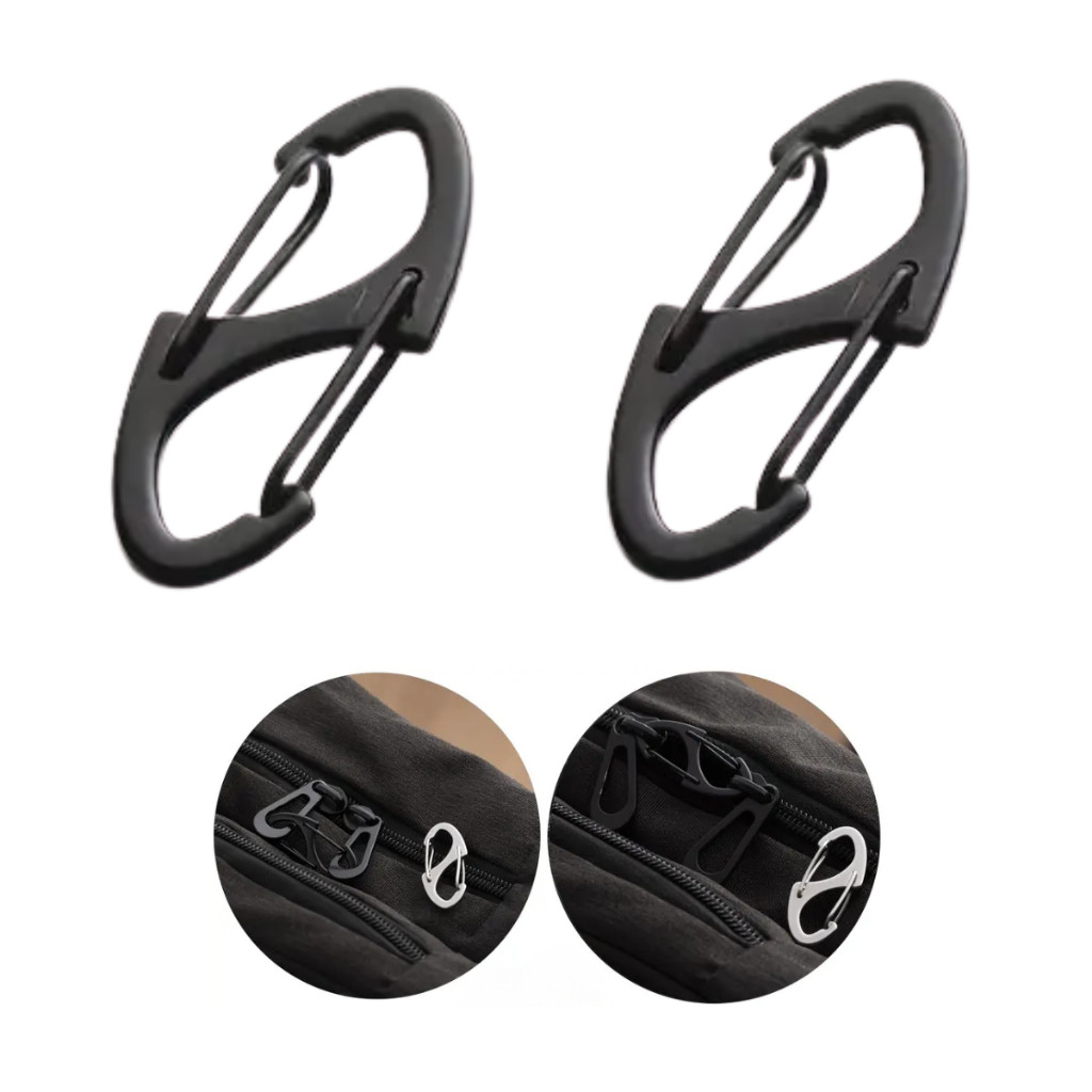 Kit Clip antifurto para zíper trava protetor mochilas bolsas metal