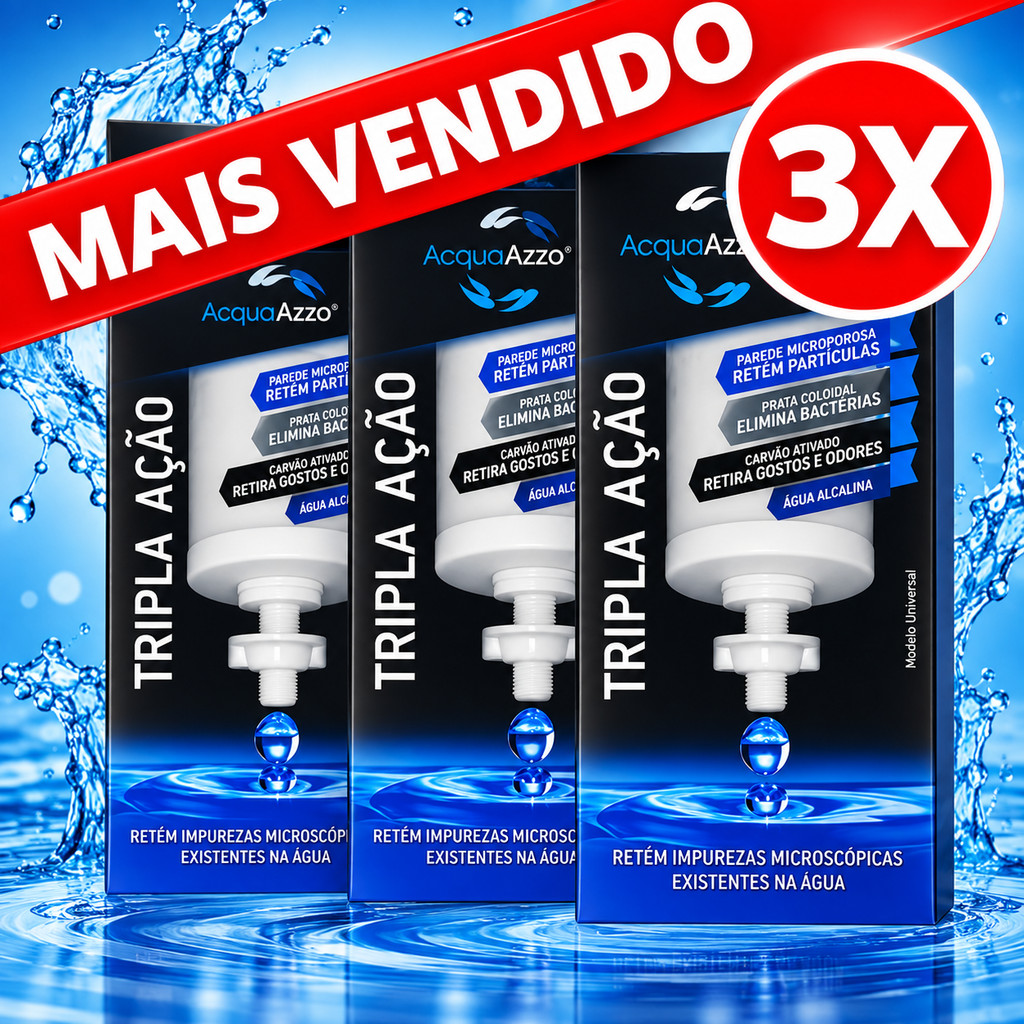 01 a 03 Velas Filtro de Barro Tripla Ação Alcalina Carvão Ativado - ENVIO IMEDIADO