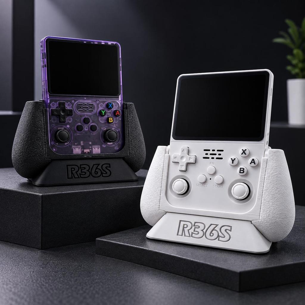 Grip Ergonômico para R36S Suporte de Mão com ou sem Base Apoio para Console Portátil Retro