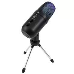 Microfone Gamer Rise Mode Elite 01, RGB, P3 e USB-C, Preto, RM-ME-01-B