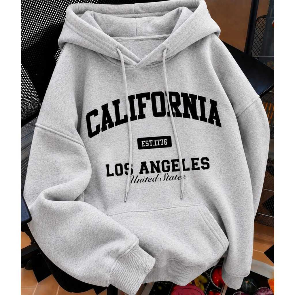 Moletom Canguru Unissex Flanelado Estampa California Versátil Estiloso Universitário Confortável