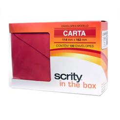Envelope Color Plus Vermelho 114x162mm caixa com 100 unidades Scrity