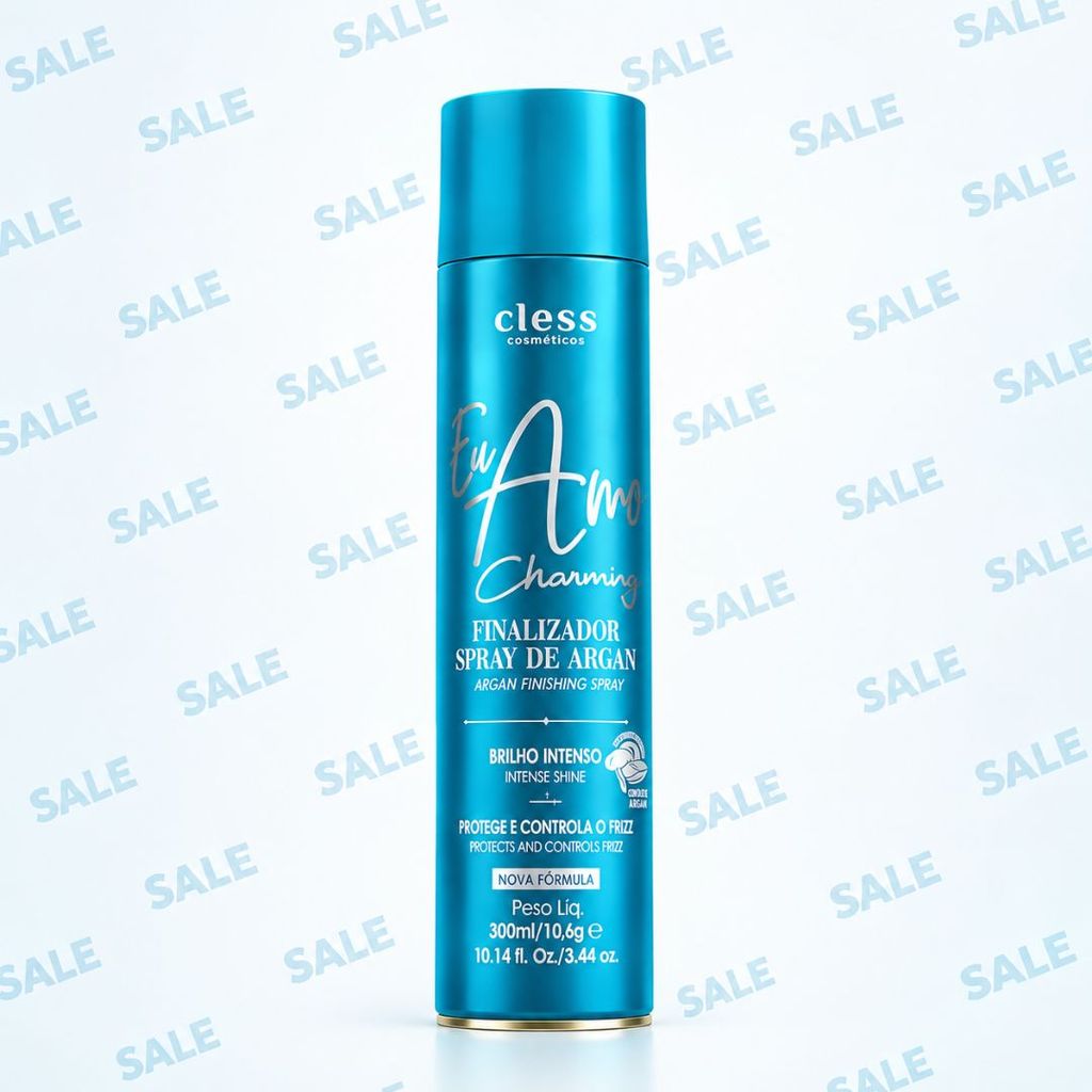 Spray de Brilho Argan 300ml | Cless | Eu amo Charming | Finalizador / Protetor Térmico