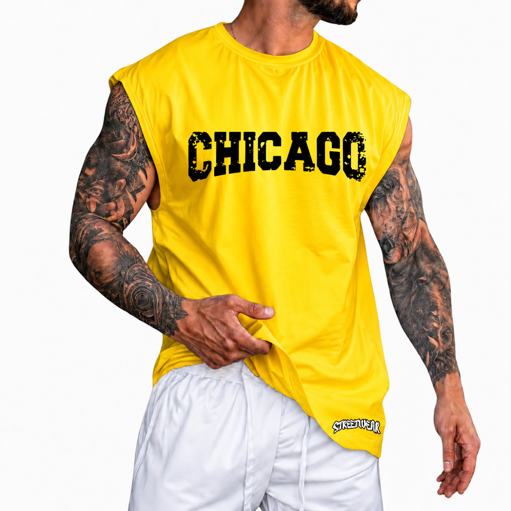 Regata Machão Oversized 100% Algodão Camiseta Cavada Musculação Streetwear Treino Praia Academia
