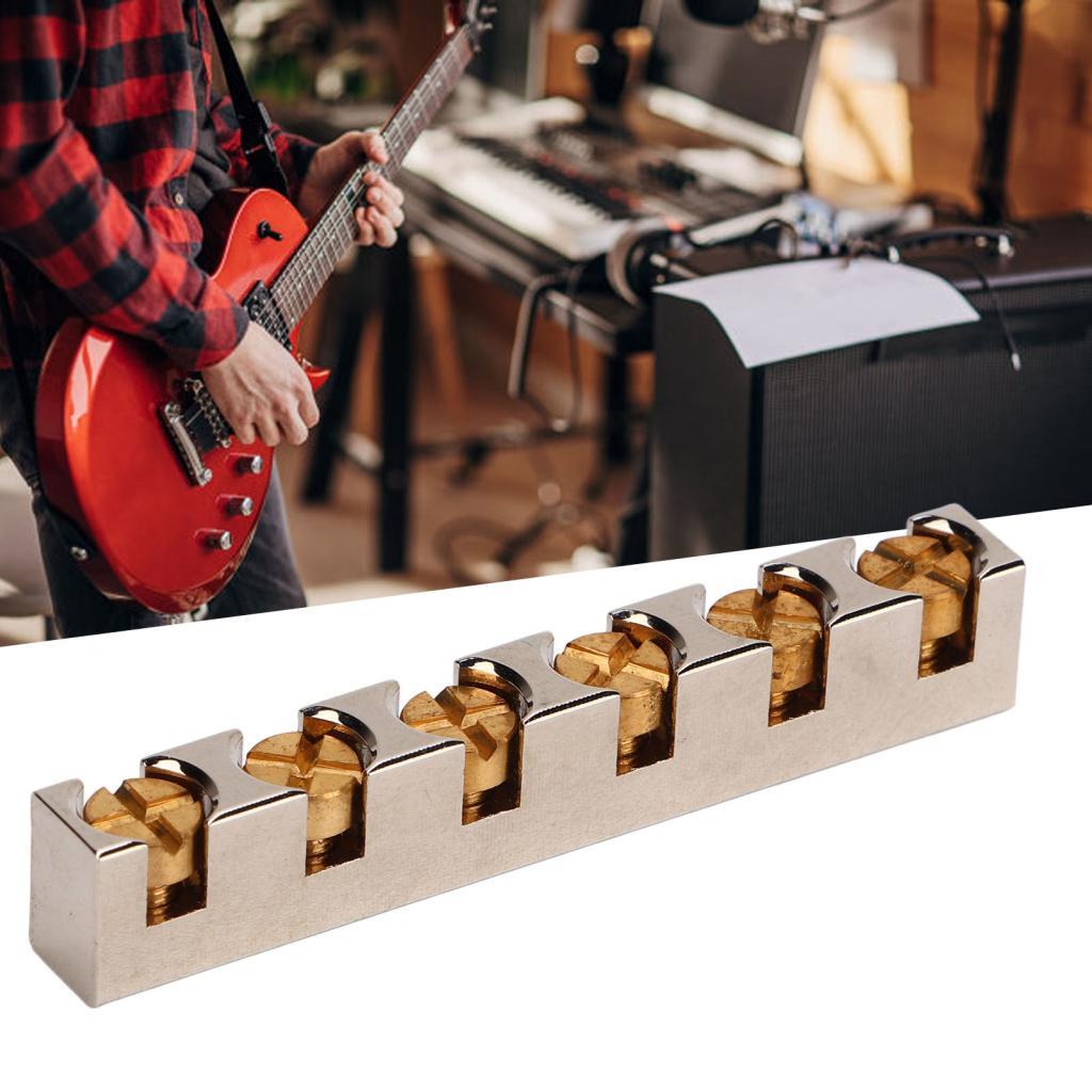 Porca de guitarra de metal baixo ajustável instrumento de 6 cordas com instalação simples para aplicação elétrica e