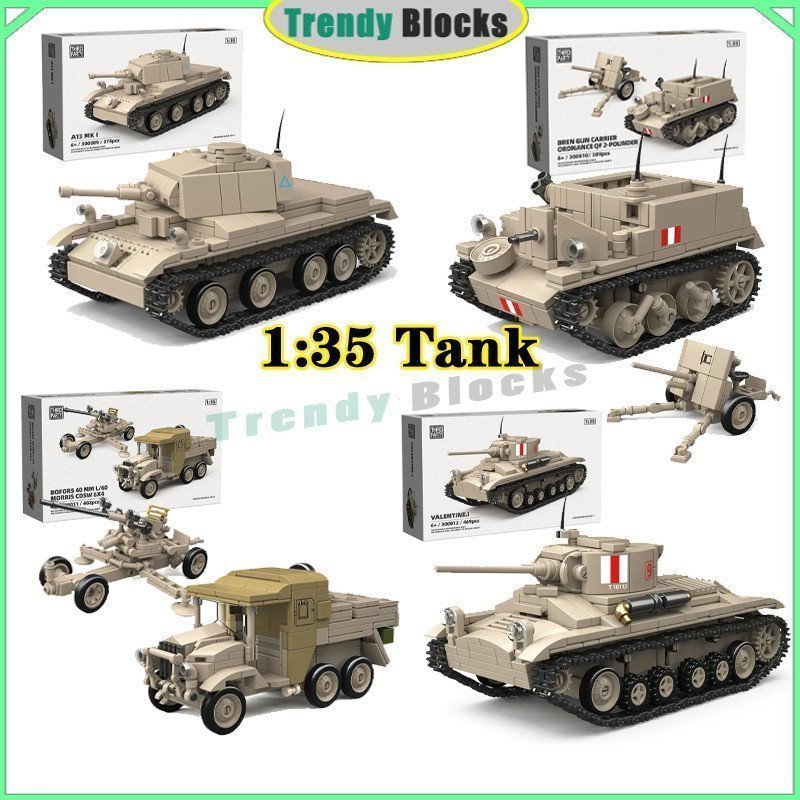 Blocos de construção de tanque da Segunda Guerra Mundial, todas as séries 1: 35, coleção de séries de rastreamento à pro