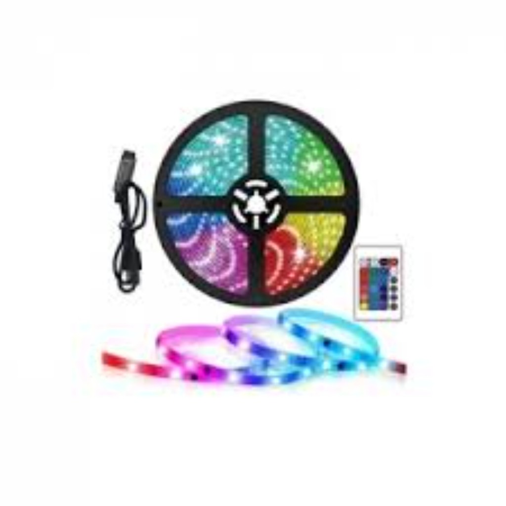 Fita De LED RGB 5050 5 Metros Com Controlo Ritmo Da Música USB Iluminação Quarto TV