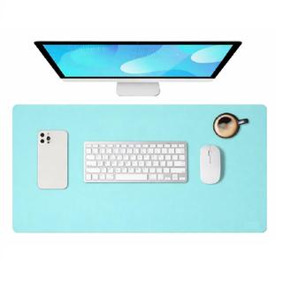 Mouse Pad Grande Deskpad 30x60cm Azul Pastel Base Emborrachada Antiderrapante Borda Costurada Teclado E Mouse