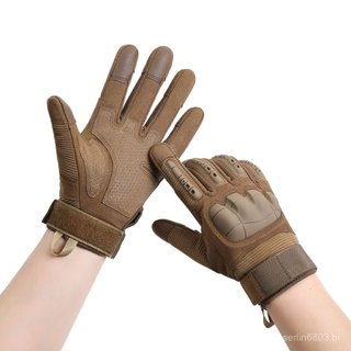 Luvas táticas de proteção para tiro, ciclismo e combate, com tela de proteção, antiderrapantes, para uso externo, com re