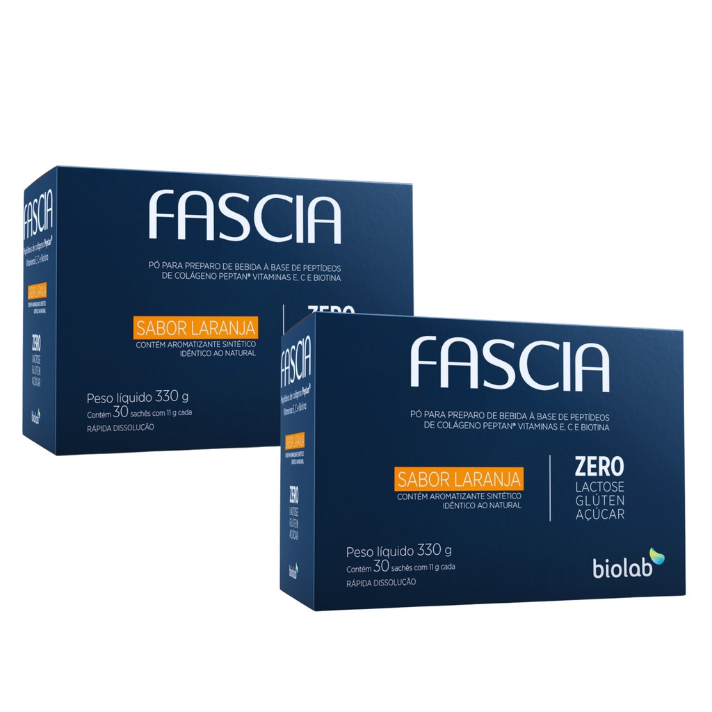 Kit com 2 Fascia 330g Sabor Laranja - 30 Sachês De 11g