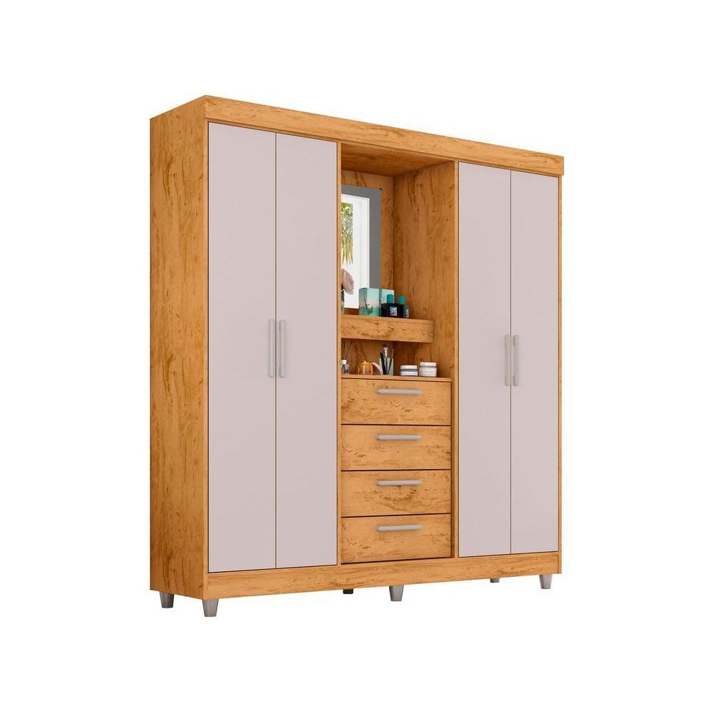 Guarda-roupa com Espelho 4 Portas 4 Gavetas Araplac Pequim