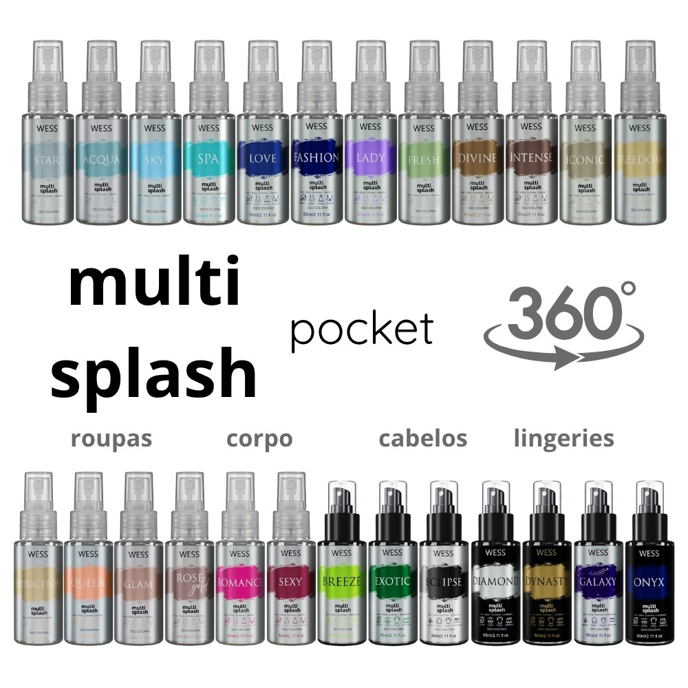 Wess Multi Splash Pocket Deo Colônia Multifuncional - 60ml