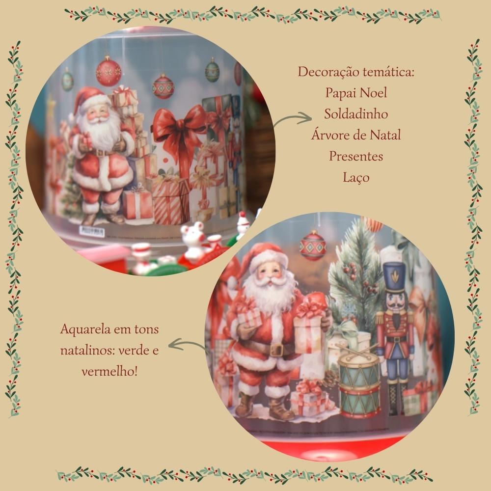 Porta Panetone Chocotone Natal Soldadinho Papai Noel Árvore Presente Laço Vermelho Plasútil · foto 2