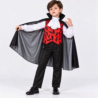 Fantasia Infantil De Vampiro Com Capa Halloween Dia das Bruxas Festa Menino Drácula Cosplay.