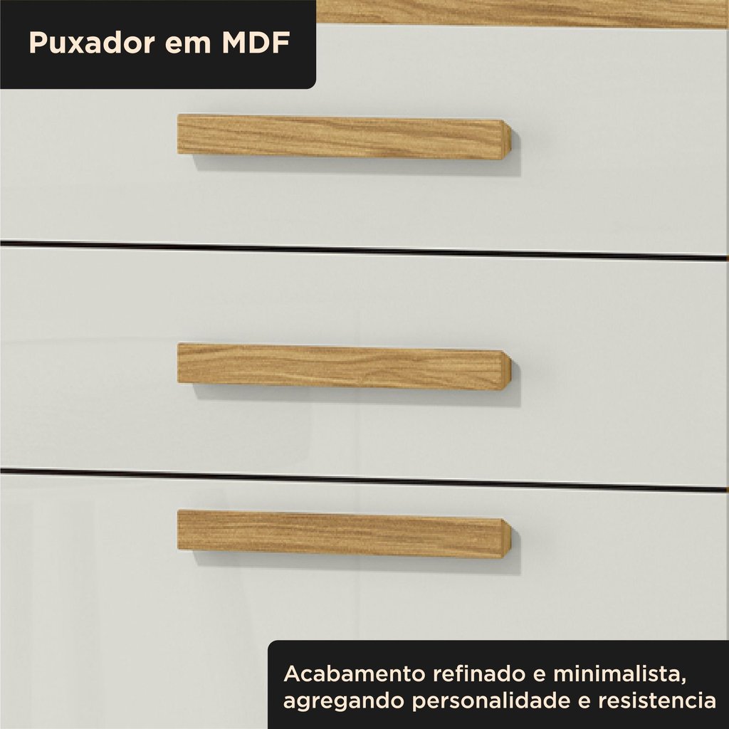 Cozinha Compacta 5 Portas 2 Gavetas Sara Marrom/Marrocos/Off White · foto 2