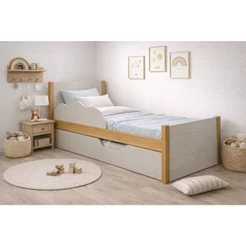 Bicama Infantil com Proteção Elza Bege Nature/Off White Nature/Off White